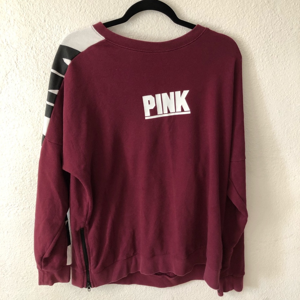 Pink Victoria’s secret maroon sweater!
